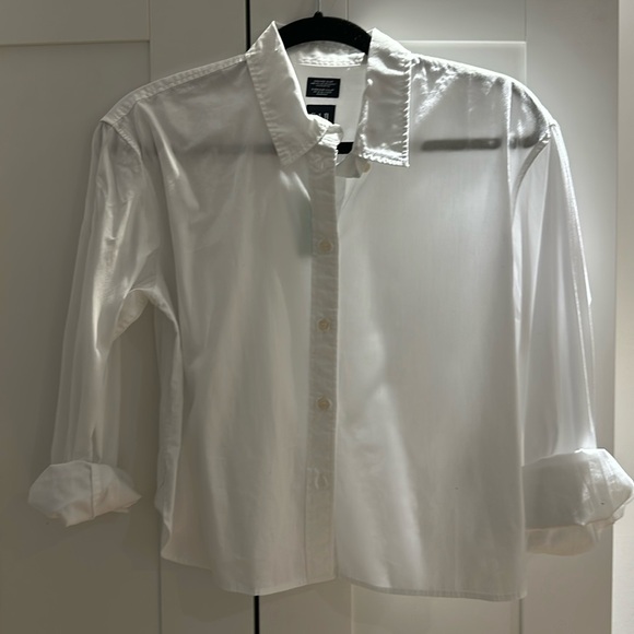 GAP white crop dress shirt - Picture 1 of 2